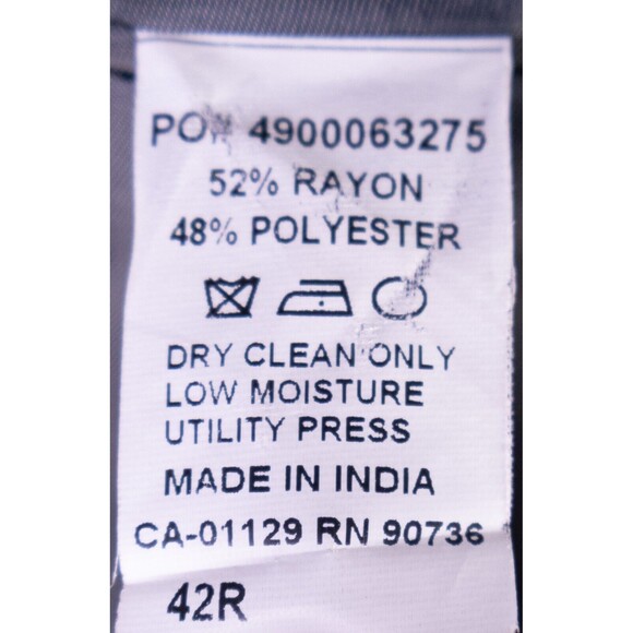 Calvin Klein Sport Coat Mens 42R Gray Micro Check Poly Blend 2 Button Dual-Vent - Picture 11 of 13